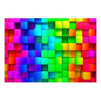 Papel Pintado 3d - Colourful Cubes (250x175 Cm)