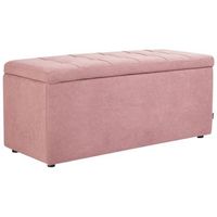 otomana tapizada de tela moderna reposapies rectangular poliester rosa orem