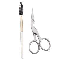 cepillo y tijeras para cejas de tweezerman