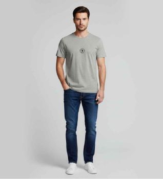 Polo Ralph Lauren para hombre. 714P01951002 Camiseta de rizo francés con logotipo gris (XL), Casual, Algodón, Manga corta