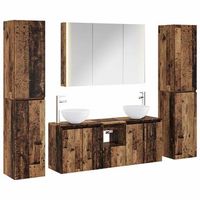 juego de muebles de bano 6 uds madera envejecida vidaxl