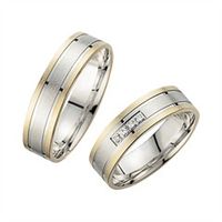 alianzas oro amarillo y blanco con diamantes ancho 55 mm