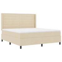 cama box spring led con colchon crema 180 x 200 cm tela vidaxl
