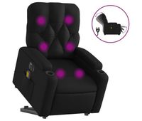 vidaxl sillon de masaje elevable electrico cuero sintetico negro