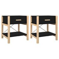 mesitas de noche 2 uds madera contrachapada negro 42x38x45 cm vidaxl