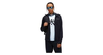 Vellon con capucha para hombre peak performance trail polartec power grid negro