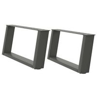 patas de mesa centro forma u 2 uds  patas para mesa acero antracita 70x30-31 cm