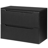 mueble bajo lavabo newport de pared con 2 cajones mdf 80x60x40 cm - negro