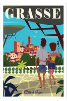 poster de viaje de grasse sin marco 20x30cm