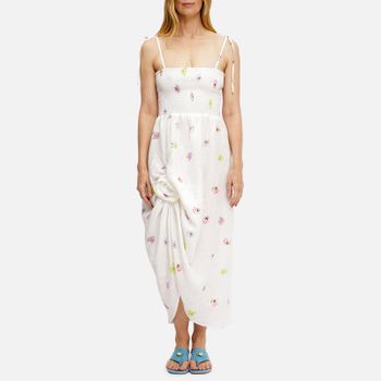 Sleeper Atlanta Linen Rosette Strap Dress - XL