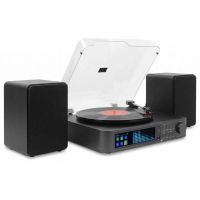 tocadiscos audizio norfolk 80w rms bluetooth radio dab fm negro con altavoces