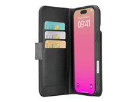 funda movil - cellularline book agenda para iphone 17 con tapa tarjetero cierre magnetico negro