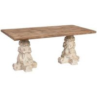mesa de centro de madera y magnesio marron y blanco 180x95x78h cm