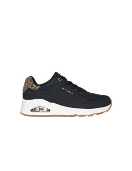Zapatillas Skechers Uno-Jungle Nite Black Mesh/Leopard Trim Mujer