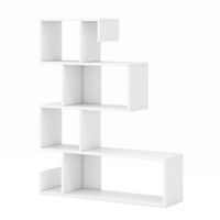 costway estanteria geometrica en forma de s de 5 niveles con cubos abiertos kits antivuelco estante de almacenamiento independiente