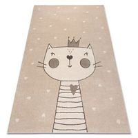 alfombra kiddo 6106 crema gatito corona para ninos sensorial  160x220 cm