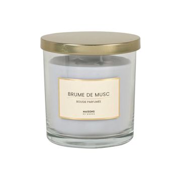 Vela perfumada gris en tarro de vidrio 10x11 cm