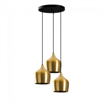 Lámpara colgante momo 22 oro (3 luces)