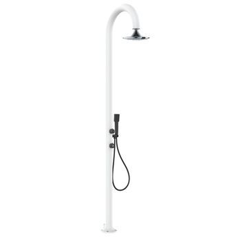 Ducha Blanca Aluminio Led Con Sensor Y 3 Chorros Interiorexterior
