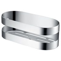 portasapone frontal cromado en acero inoxidable y laton con acabado brillante