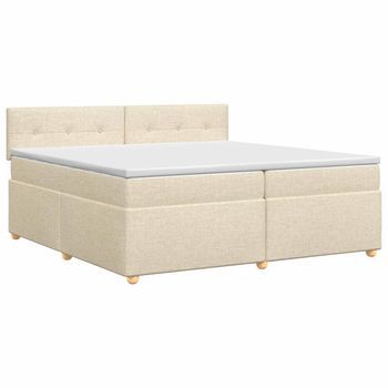 Cama Tapizada 202x202x88 Cm Tejido - Crema