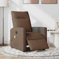 sillon reclinable de masaje electrico tela marron cfw217124