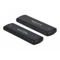 caja pc delock combo m2 aluminio negro usb type-c sin herramientas