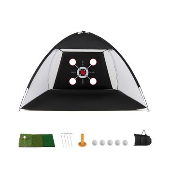 Costway Red Práctica Golf 314x199cm Portátil con Alfombrilla Tri-Turf Bolas Tee Bolsa Transporte Plegable para Interior Exterior