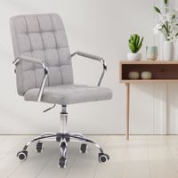 silla de oficina giratoria regulable en tela gris