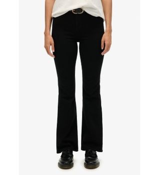 Superdry para mujer. W7011261A Jeans High Rise Flare negro (28/30), Casual, Algodón