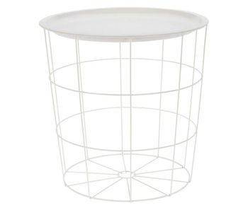 Well home mesa auxiliar en metal blanco 40x40cm