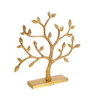 Escultura Arbol Aluminio Dorado