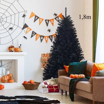 Árbol De Navidad 1.8m Halloween 1036 Ramas No Iluminado, Base Sólida De Metal Cfw15301