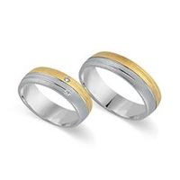 alianzas 14 quilates oro amarillo-blanco 2 diamantes