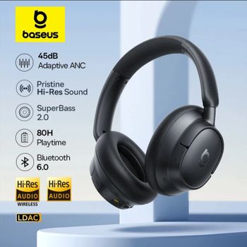 Auriculares Inalámbricos Baseus EH10 NC ANC con Cancelación de Ruido Híbrida Adaptativa de 45dB, Auriculares de Alta Resolución LDAC, Bluetooth 6.0, 80 Horas de Duración