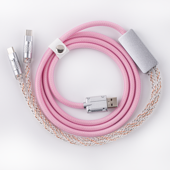 Cable Trenzado EPOMAKER MIX PRO de 1.5m, 2 en 1, para Dos Dispositivos, con Luz RGB Degradada, para Teclado y Ratón Mecánicos para Juegos