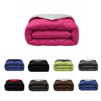 Edredón Nórdico De 400 G Reversible (bicolor) 280x270 Cm - Sabanalia - Fucsia/gris Claro