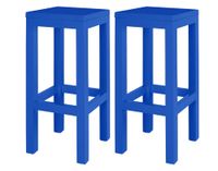 set 2 taburetes lacados pino 65cm azul prussia
