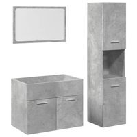 set muebles de bano 2 piezas madera contrachapada gris hormigon vidaxl