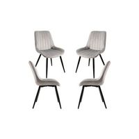 pack 4 sillas lene terciopelo - gris claro