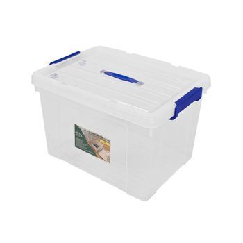 Jardin202 - Cajas De Almacenaje Ordenación De Plástico Transparentes Con Tapa Azul  Con Y Sin Ruedas  Ropa, Libro,  Juguestes  Pack 4 Uds (55l)  Pack 4 Uds (55l)jardin202