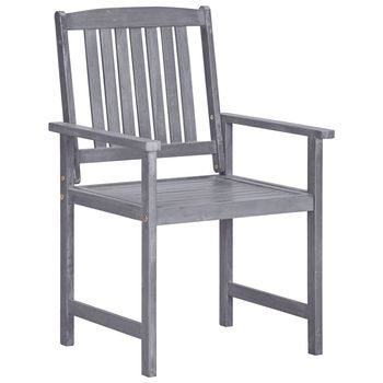 Pack 4 Uds Sillas De Jardín | Silla De Exterior | Sillón Madera Maciza De Acacia Gris