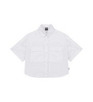 colmar para mujer 8429-4za camisa crop blanco s casual algodon manga corta
