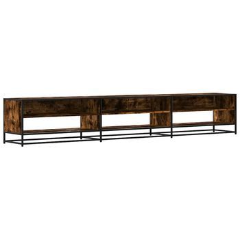 Mueble Tv - Mesa De Tv Madera De Ingeniería Roble Ahumado 270x40x46 Cm