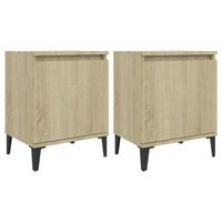 mesitas de noche  armario de noche  mesa de noche con patas de metal roble sonoma 40x30x50 cm