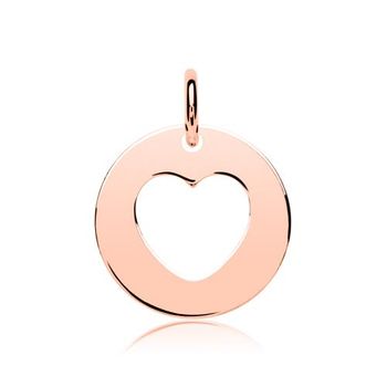 Colgante corazón plata 925 chapado en oro rosa