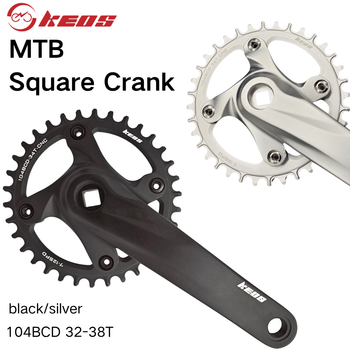Juego de Bielas para Bicicleta KEOS con Orificio Cuadrado 104BCD, Aleación de Aluminio IXF, Juego de Bielas para Bicicleta de Montaña con Orificio Cuadrado, 170 mm, 32T/34T/36T/38T, 7-12 Velocidades