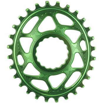 Absolute Black Plato Mtb Ovalado Raceface Dm Green (6mm Offset) 28t
