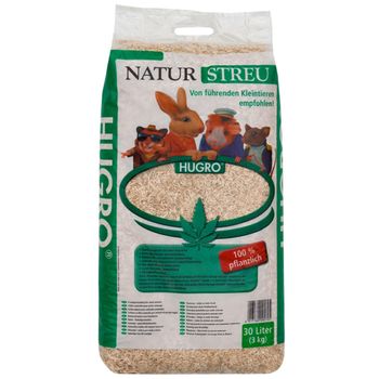 Lecho de cáñamo HUGRO® para roedores - 2 x 30 l