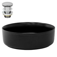 lavabo redondo  360 x 120 mm negro de cermica mate ml-design